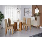 Conjunto Sala de Jantar Mesa Quadrada Flora e 4 Cadeiras Maia Cimol