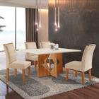 Conjunto Sala de Jantar Mesa Tampo Dakota Plus 120x80cm com 4 Cadeiras Laura Cel Móveis