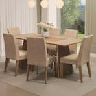 Conjunto Sala de Jantar Mesa Tampo de Madeira 6 Cadeiras Simone Madesa