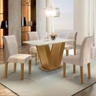 Conjunto Sala de Jantar Mesa Tampo MDF 4 Cadeiras Espanha Yescasa