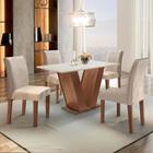 Conjunto Sala de Jantar Mesa Tampo MDF 4 Cadeiras Espanha Yescasa