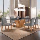 Conjunto Sala de Jantar Mesa Tampo MDF e 6 Cadeiras Espanha Yescasa