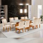 Conjunto Sala de Jantar Mesa Tampo Slim Plus Vidro Arezzo 280cm 10 Cadeiras Luiza