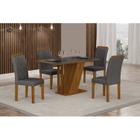 Conjunto Sala de Jantar Mesa Tampo Vidro/MDP com 4 Cadeiras Miami Yescasa