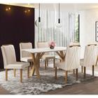 Conjunto Sala de Jantar Munique 6 Cadeiras Safira Veludo Móveis Mundial