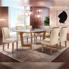 Conjunto Sala De Jantar Nápoles Tampo Vidro/MDF com 6 Cadeiras Luísa Smart Plus Cel Móveis