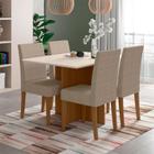 Conjunto Sala de Jantar Retangular Mesa Helo 120cm e 04 Cadeiras Josi Poliman Móveis