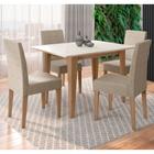 Conjunto Sala de Jantar Retangular Mesa Kate 120cm e 04 Cadeiras Josi Poliman Móveis