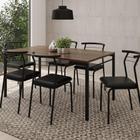 Conjunto Sala de Jantar Santana Preto Mesa e 6 Cadeiras Carraro