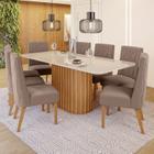 Conjunto Sala de Jantar Tampo MDF/Vidro 8 Cadeiras Mira