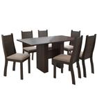 Conjunto Sala de Jantar Viero Dublin 6 cadeiras Napoli estofadas Choco