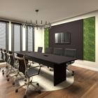 Conjunto Sala de Reunião Mesa 3,20m Painel p/ TV Preto F5 - F5 Office G