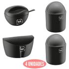 Conjunto Saleiro, Açucareiro e 2 Lixeira Gourmet Preto UZ