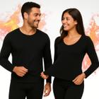 Conjunto Segunda Pele Térmica Flanelado Frio Intenso Preto