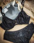 Conjunto Sem Bojo Com Aro Meia Renda e Tule Liso