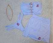 Conjunto Semi Fio + Cropped Corrente + Short Sai, 1 Linha - Branco