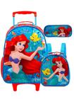 Conjunto Sereia Ariel - Mochila + Lancheira + Estojo