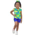 Conjunto Short e Bata infantil Copa Verde Amarelo 3D Brasil