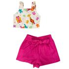 Conjunto short e cropped alça quebra cabeça - Tamanho 2 a 12