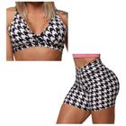 Conjunto Short Empina Bumbum + Top Pied de Poule Moving - Moving Fitness