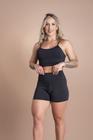 Conjunto Short Fitness Feminino Liso Academia Treino E Top Cropped Alcinha F7 NEW STYLE