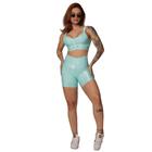 Conjunto Short Legging Just Comum +Top Glossy Tiffany Moving