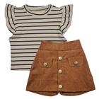 Conjunto Short Saia Cropped Infantil Menina Primavera Verão