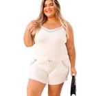 Conjunto Shorts + Blusa Princesa Pedras Moda Plus Size P Xgg CPA004