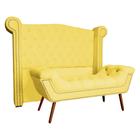 Conjunto Sienna Cabeceira e Recamier Casal 140 Cm Corano Amarelo - LM DECOR