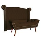 Conjunto Sienna Cabeceira e Recamier King 195 Cm Suede Marrom - LM DECOR