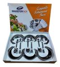 Conjunto Sobremesa 12 Peças Jogo Potes Colher Inox Cozinha