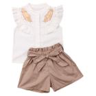 Conjunto Social Infantil Short + Cinto + Blusa