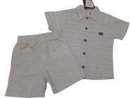 Conjunto Social Linho Bermuda + Camisa Menino Lessa Rf 8622