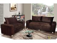 Conjunto Sofa 2x3 Lugares Tiguan Bom descanso Veludinho Marrom