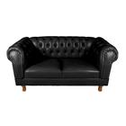 Conjunto Sofá Namoradeira Chesterfield Capitonê Duque Corano Preto Decoração, Recepção, Salas de Tv e Estar - Novo Encanto