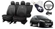 Conjunto Sofisticado: Capas de Couro para Bancos Peugeot 207 2008-2014 + Capa de Volante + Chaveiro