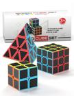 Conjunto Speed Cube Vdealen 2x2x2 3x3x3 Pyramid Carbon Fiber