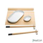 Conjunto Sushi Tsuru de 8 Peças em Bambu