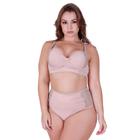 Conjunto Sutiã e Calcinha Cós Alto com Detalhe em Renda Lingerie Plus Size Dani