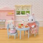 Conjunto Sylvanian Families - Mesa de Cafe da Manha - Mamae e Bebe Coelhos de Neve EPOCH MAGIA