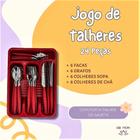 Conjunto Talheres de Qualidade 24 Pçs Inos Cabo Plastico ABS