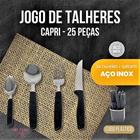 Conjunto Talheres Em Inox Cabo Plástico 25 Pçs Capri Suporte