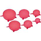 Conjunto Tampas de Silicone 6 Peças Vermelha, SIL5647-Vm, Euro Home