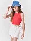 Conjunto Teen Feminino Regata Lastex E Short-Saia Vermelho Dway