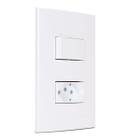 Conjunto Tomada 10A + Interruptor Paralelo Branco Sleek MarGirius