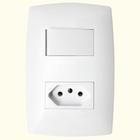 Conjunto Tomada 20A + Interruptor Simples B.Lux Home Branco