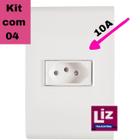 Conjunto Tomada Simples 10a Tramontina Liz 4 unidades