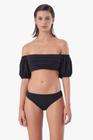 Conjunto top ciganinha com pregas preto