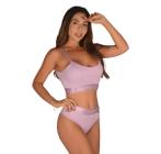 Conjunto Top e Calcinha Canelado Esportivo Lingerie Academia