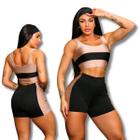 Conjunto Top e Short Feminino Fitness Empina Bumbum Uv+50 - Estação Fit